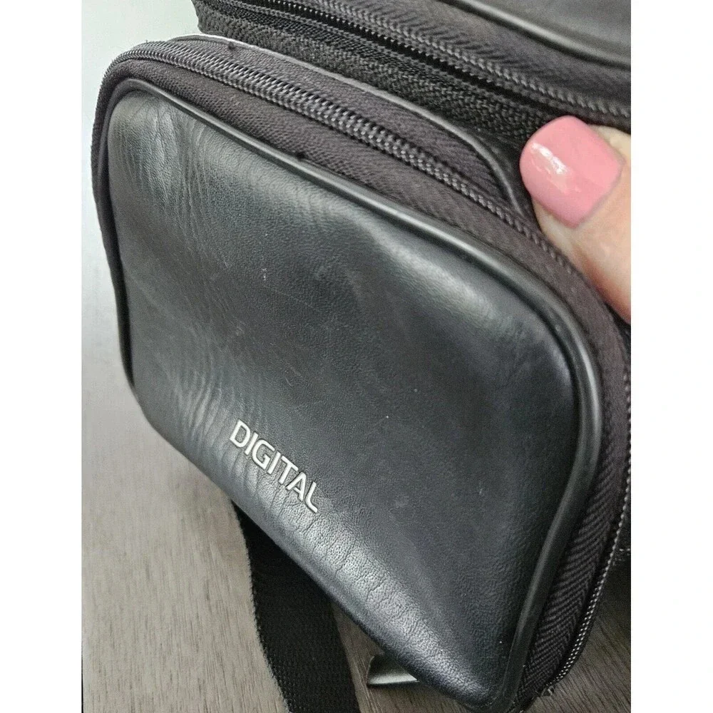 Camera Black Divided Shoulder Bag Crossbody Protective Case Removable Strap